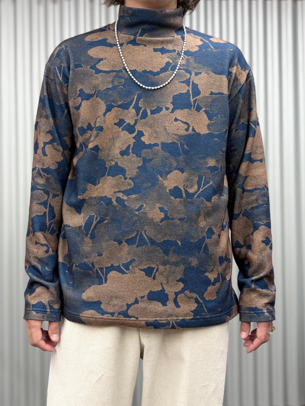 【m's braque】HIGH NECK LONG SLEEVE PULLOVER / Sumi Floral Camo