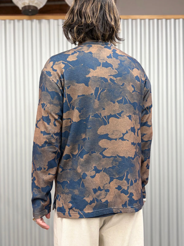 【m's braque】HIGH NECK LONG SLEEVE PULLOVER / Sumi Floral Camo