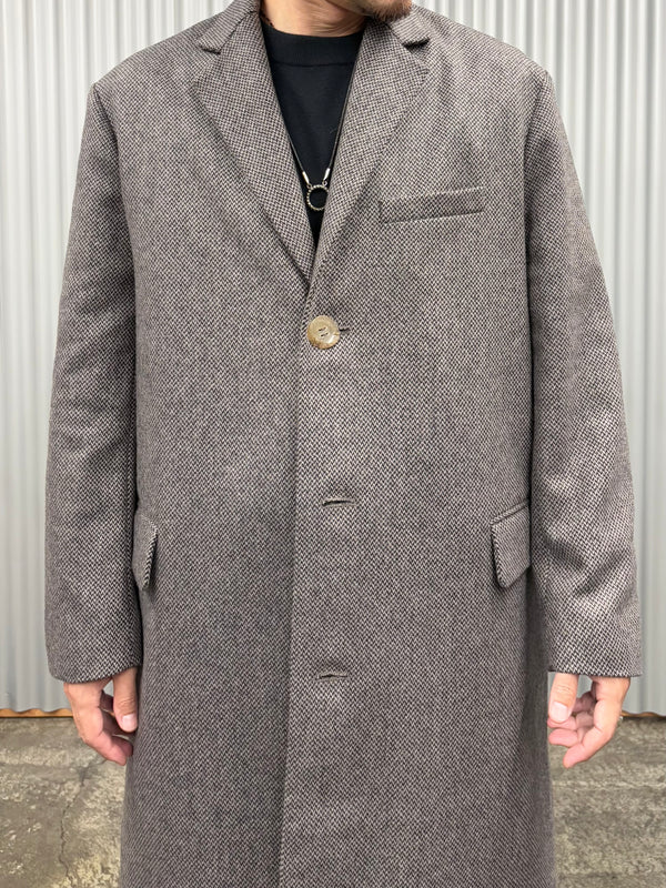 【frank leder / フランクリーダー】GREY PATTERNED WOOL COAT / Light Grey