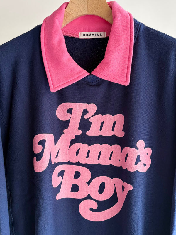 【 HOMMENA 】MAMA'S BOY LOGO SWEAT / Navy