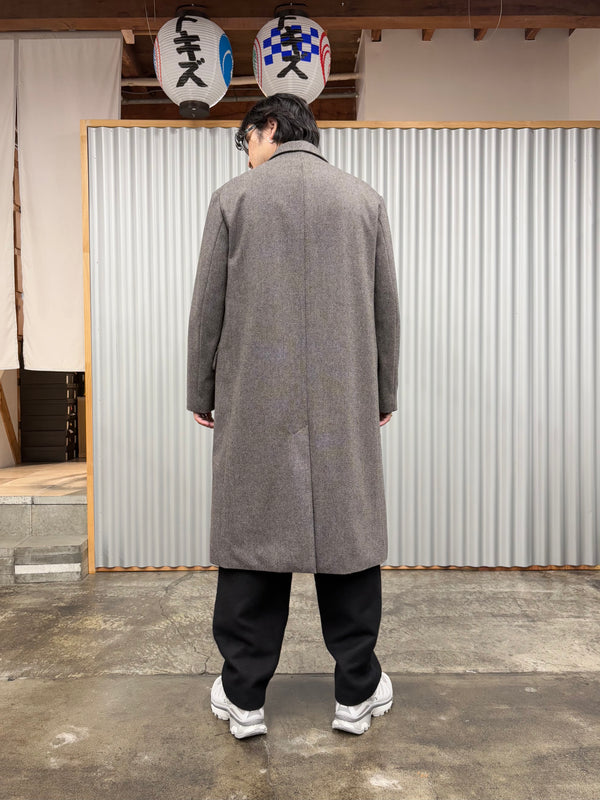 【frank leder / フランクリーダー】GREY PATTERNED WOOL COAT / Light Grey