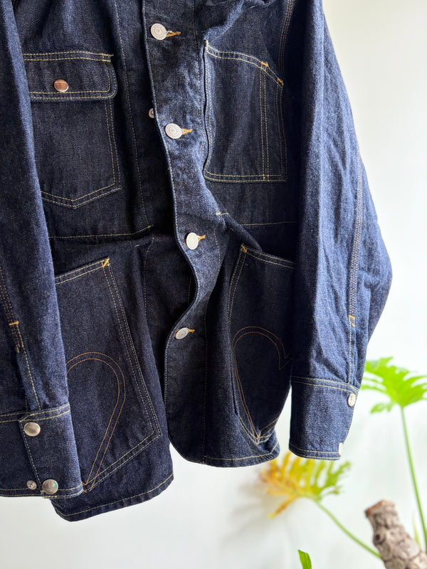 【 HOMMENA 】CRUMPED DENIM JACKET / One Wash