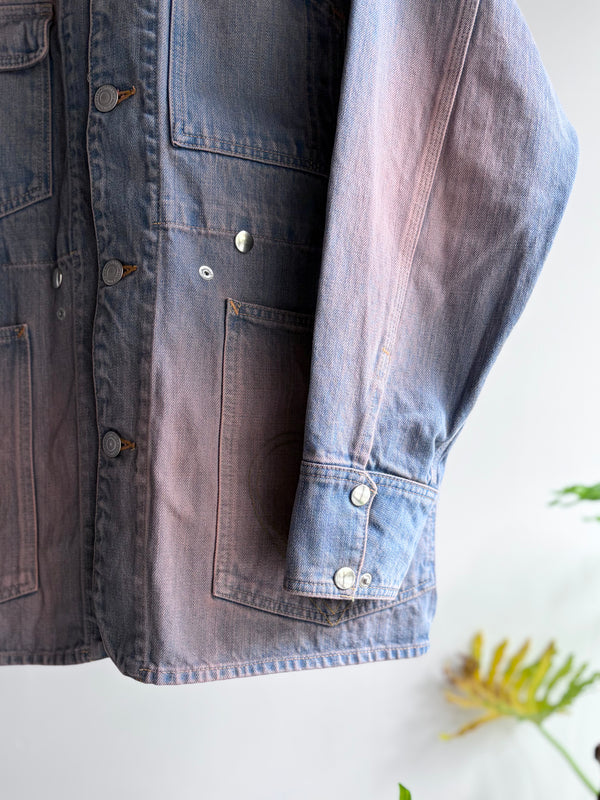 【 HOMMENA 】CRUMPED DENIM JACKET / Pink