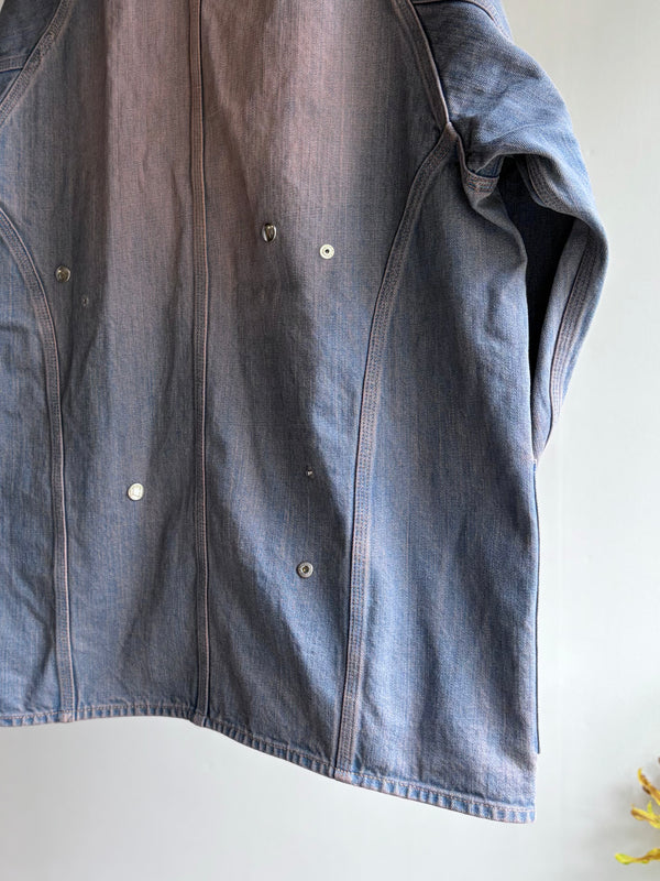 【 HOMMENA 】CRUMPED DENIM JACKET / Pink