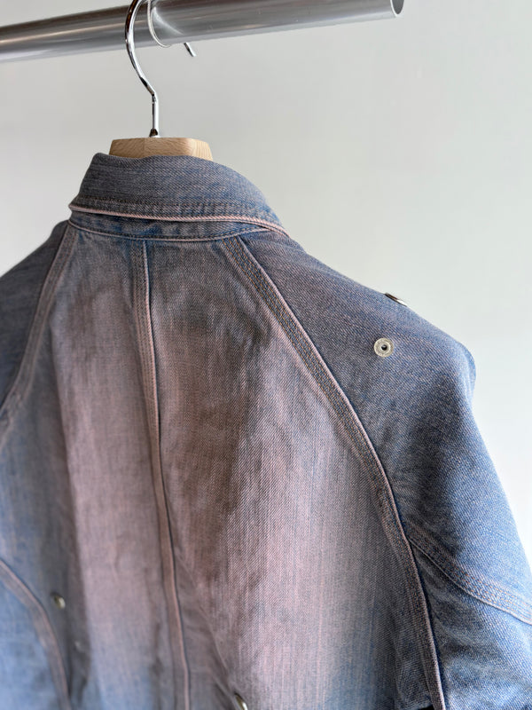 【 HOMMENA 】CRUMPED DENIM JACKET / Pink