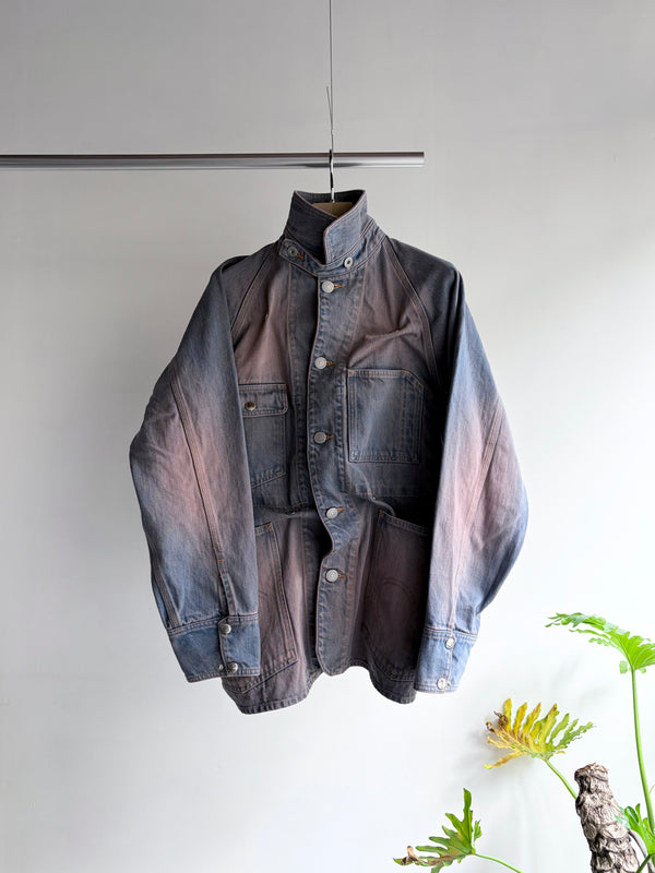 【 HOMMENA 】CRUMPED DENIM JACKET / Pink