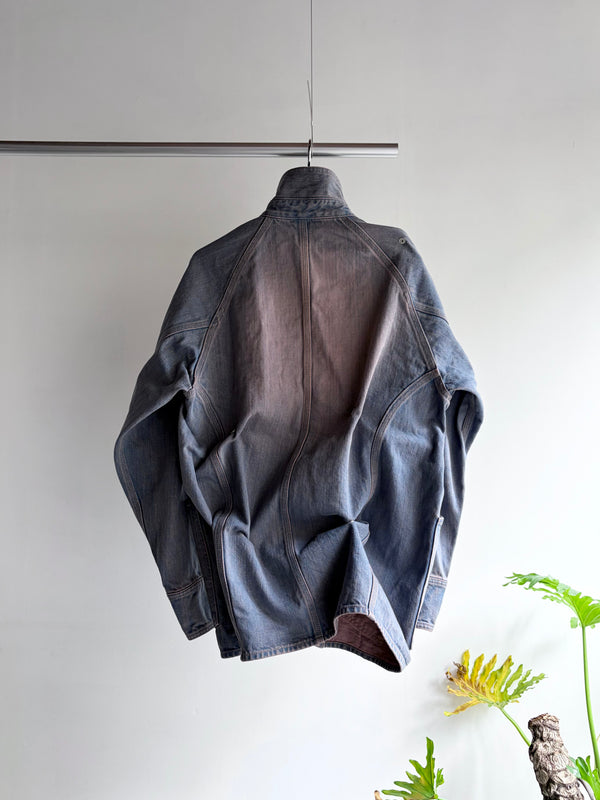 【 HOMMENA 】CRUMPED DENIM JACKET / Pink