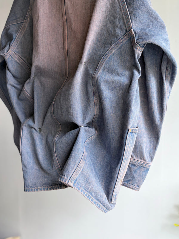 【 HOMMENA 】CRUMPED DENIM JACKET / Pink