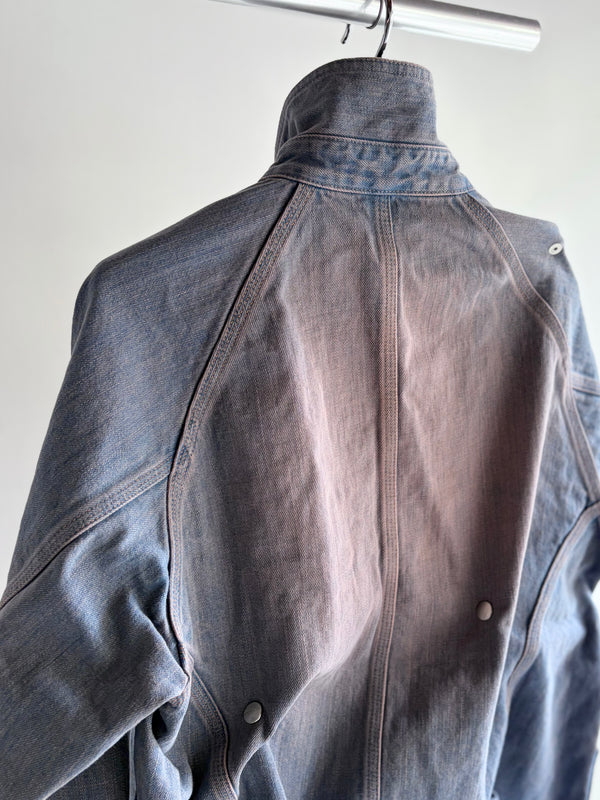 【 HOMMENA 】CRUMPED DENIM JACKET / Pink