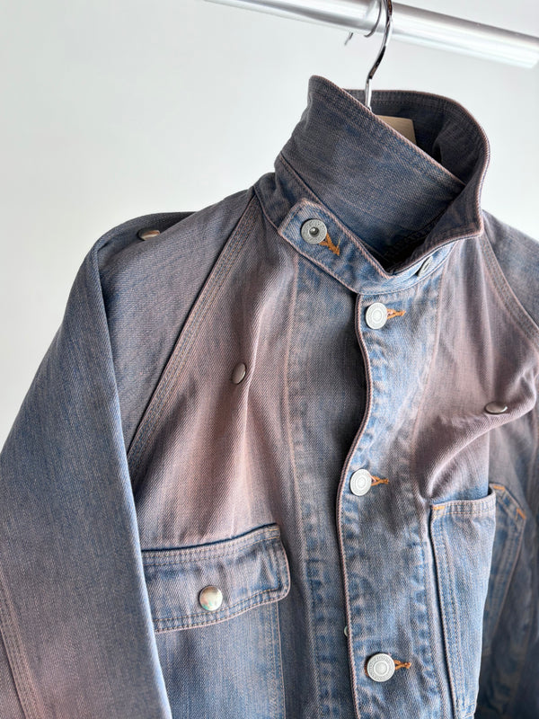 【 HOMMENA 】CRUMPED DENIM JACKET / Pink