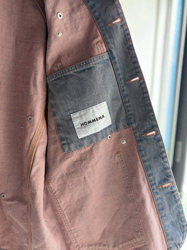 【 HOMMENA 】CRUMPED DENIM JACKET / Pink