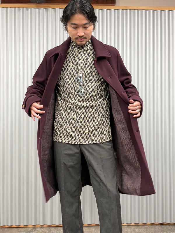 【frank leder / フランクリーダー】BURGUNDY WOOL COAT / Burgundy