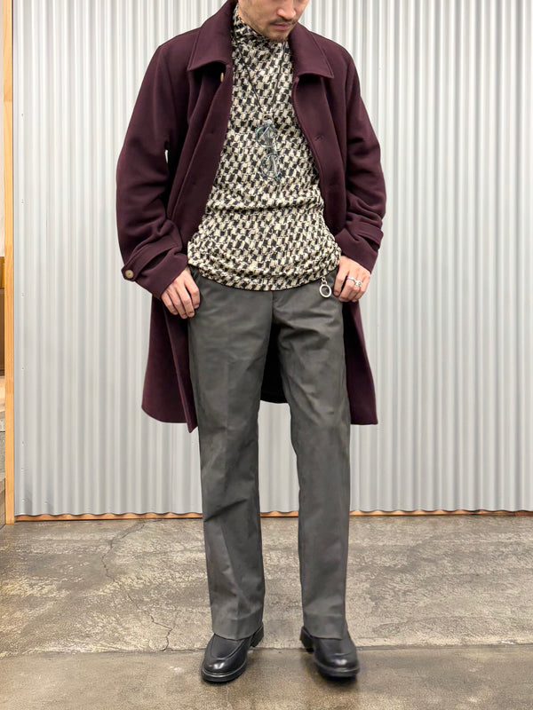 【frank leder / フランクリーダー】BURGUNDY WOOL COAT / Burgundy