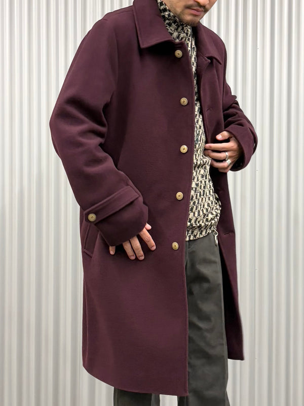 【frank leder / フランクリーダー】BURGUNDY WOOL COAT / Burgundy