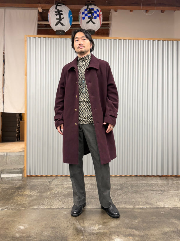 【frank leder / フランクリーダー】BURGUNDY WOOL COAT / Burgundy
