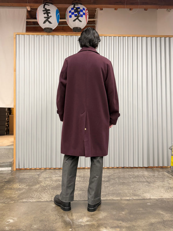 【frank leder / フランクリーダー】BURGUNDY WOOL COAT / Burgundy