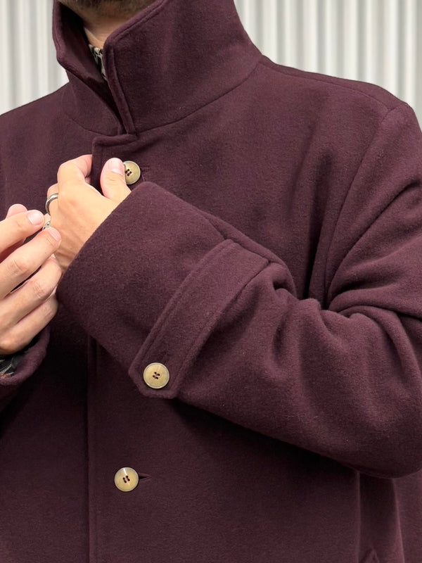 【frank leder / フランクリーダー】BURGUNDY WOOL COAT / Burgundy