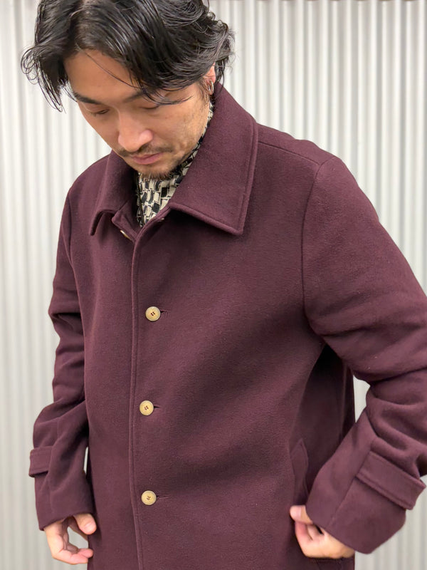 【frank leder / フランクリーダー】BURGUNDY WOOL COAT / Burgundy