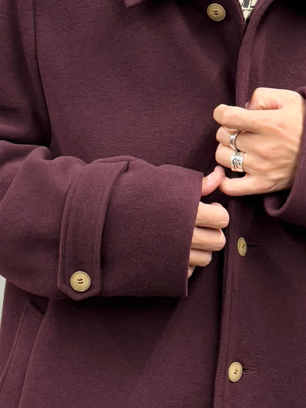 【frank leder / フランクリーダー】BURGUNDY WOOL COAT / Burgundy