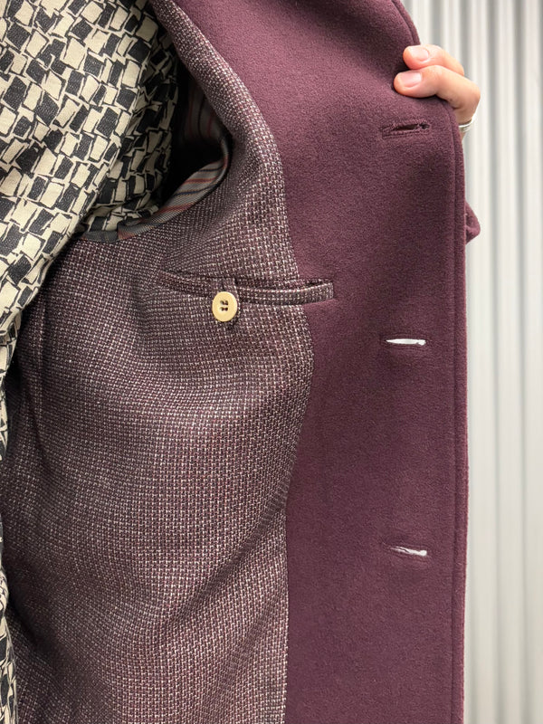 【frank leder / フランクリーダー】BURGUNDY WOOL COAT / Burgundy