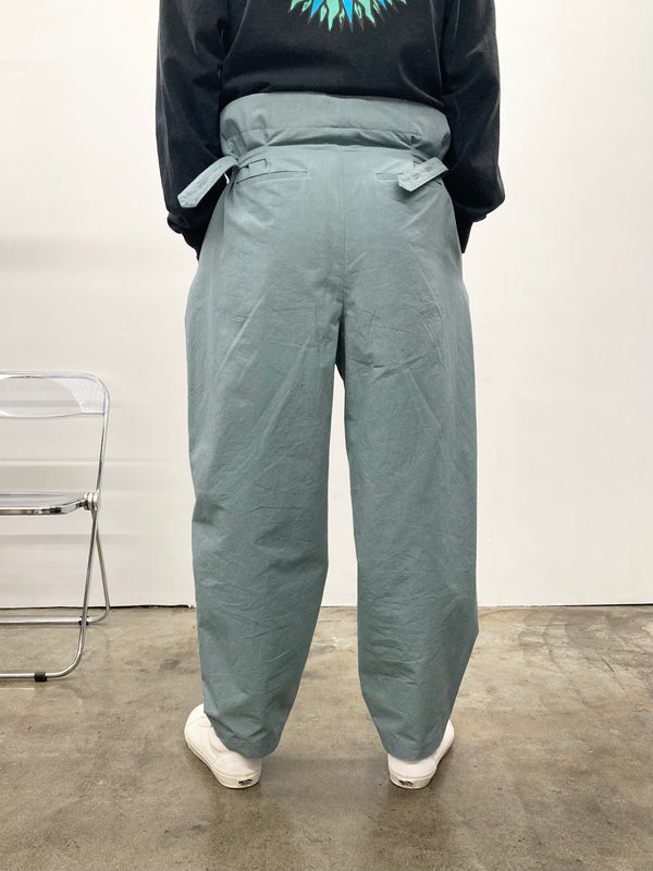 【frank leder / フランクリーダー】WASHED COTTON 2TUCK TROUSERS - WITH ADJUSTER - / Lt. Blue