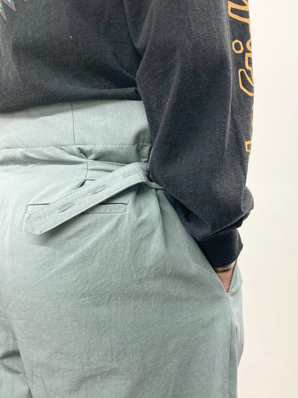 【frank leder / フランクリーダー】WASHED COTTON 2TUCK TROUSERS - WITH ADJUSTER - / Lt. Blue