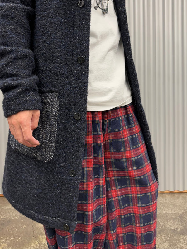 【frank leder / フランクリーダー】NAVY WOOL LONG CARDIGANJACKET / Navy