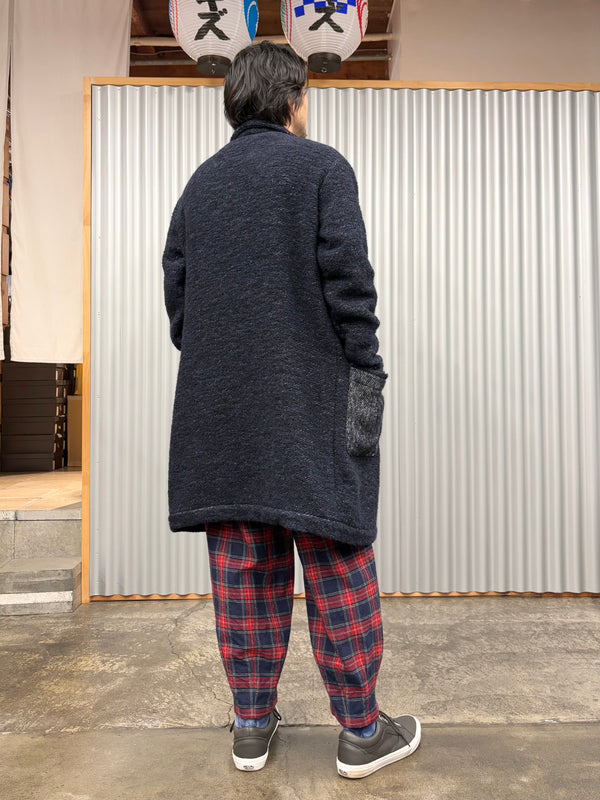 【frank leder / フランクリーダー】NAVY WOOL LONG CARDIGANJACKET / Navy
