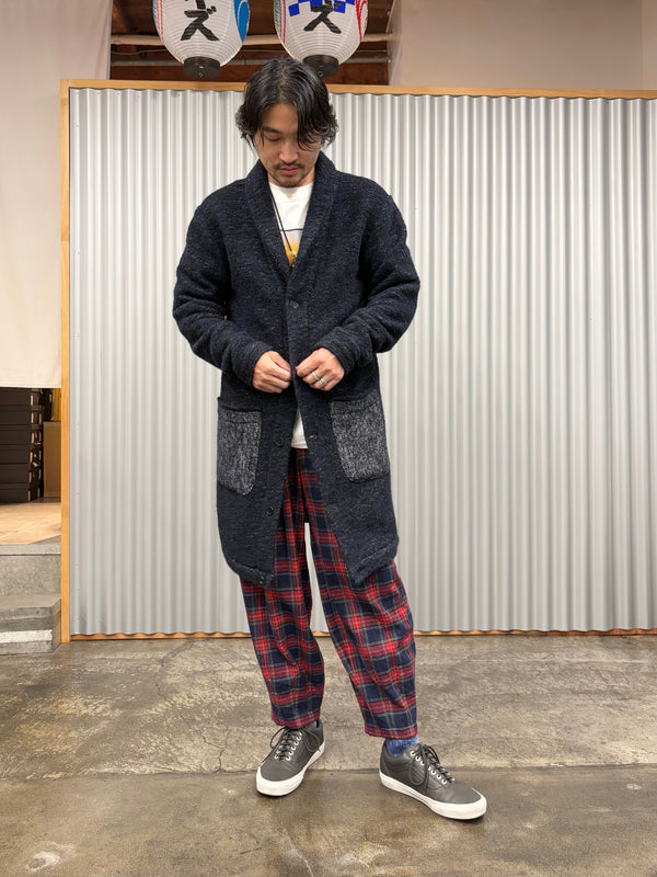 【frank leder / フランクリーダー】NAVY WOOL LONG CARDIGANJACKET / Navy