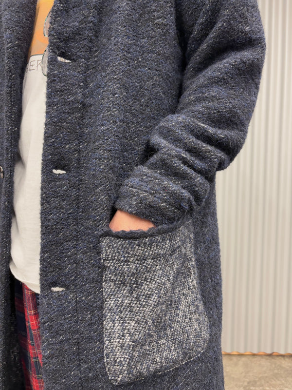 【frank leder / フランクリーダー】NAVY WOOL LONG CARDIGANJACKET / Navy