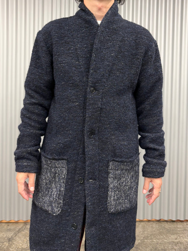 【frank leder / フランクリーダー】NAVY WOOL LONG CARDIGANJACKET / Navy