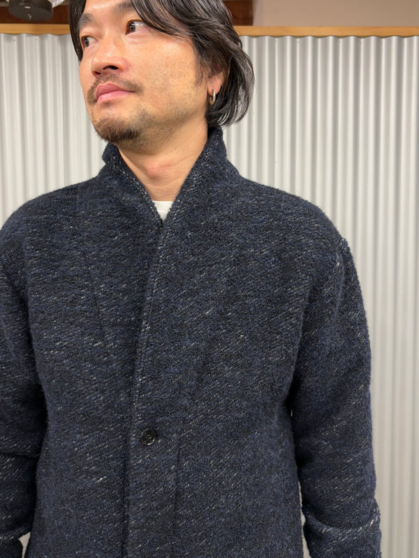 【frank leder / フランクリーダー】NAVY WOOL LONG CARDIGANJACKET / Navy