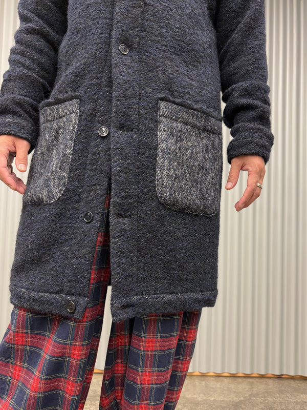 【frank leder / フランクリーダー】NAVY WOOL LONG CARDIGANJACKET / Navy