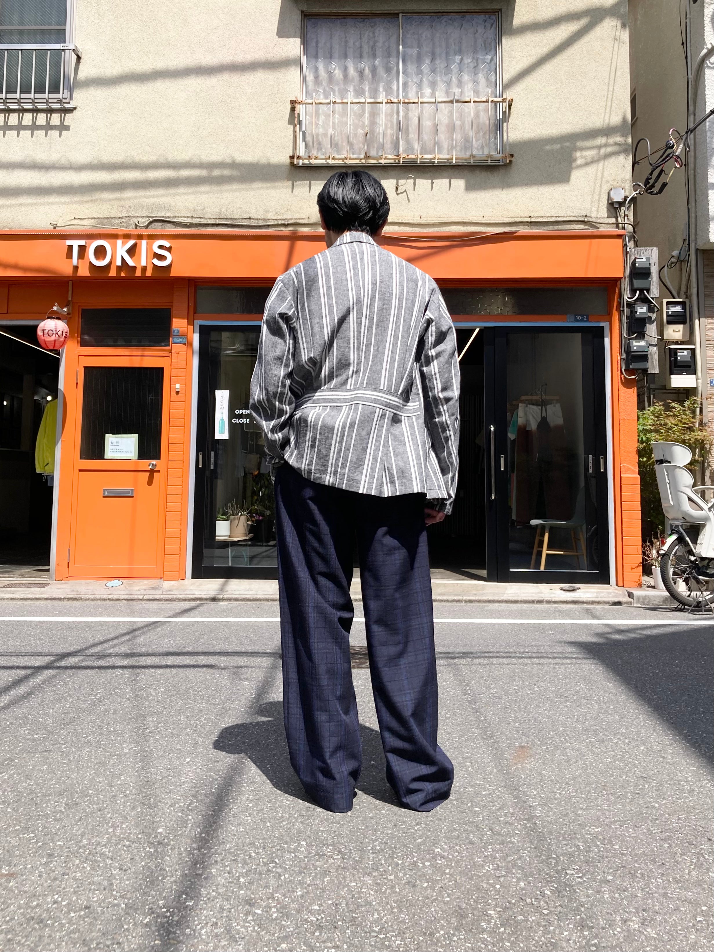 m's braque】TUCKED BAGGY PANTS / Navy Check – TOKIS m's braque】TUCKED BAGGY PANTS / Navy Check – TOKIS
