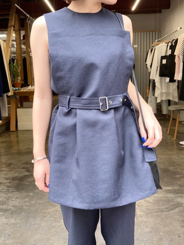 【RURI W. / ルリ】BELTED BLOUSE / Navy