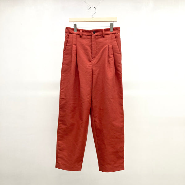 【frank leder / フランクリーダー】LIGHT WEIGHT DEUTSCHLEDER 2TUCK TROUSERS / Red