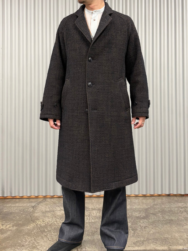 【 BLUE BLUE JAPAN 】ロービングツイード チェスターコート / Dark Navy