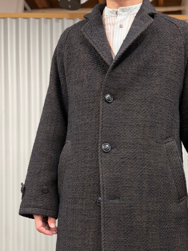 【 BLUE BLUE JAPAN 】ロービングツイード チェスターコート / Dark Navy