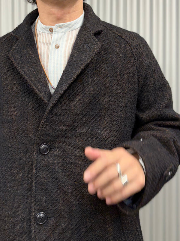 【 BLUE BLUE JAPAN 】ロービングツイード チェスターコート / Dark Navy