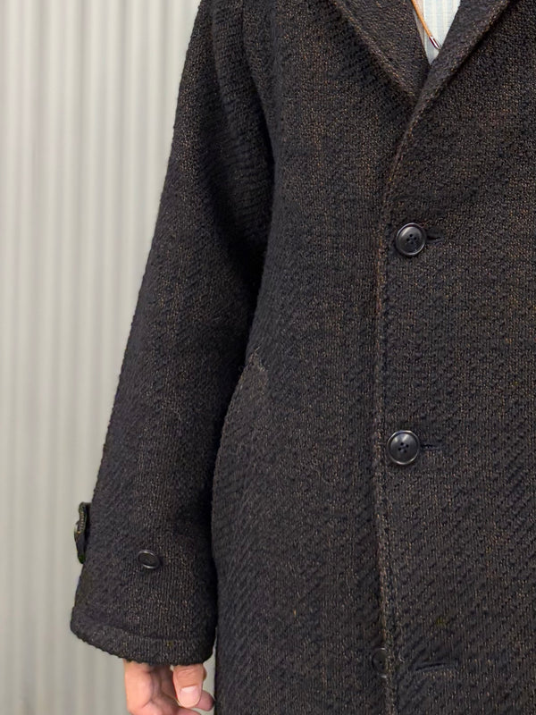 【 BLUE BLUE JAPAN 】ロービングツイード チェスターコート / Dark Navy