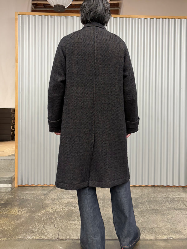 【 BLUE BLUE JAPAN 】ロービングツイード チェスターコート / Dark Navy