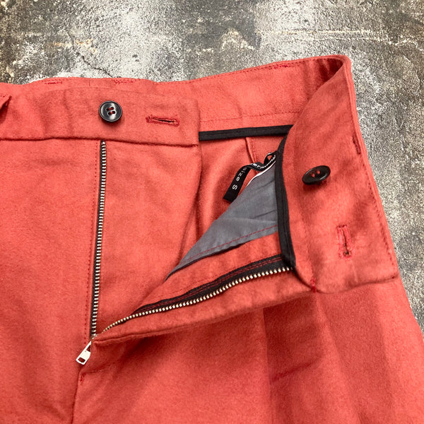 【frank leder / フランクリーダー】LIGHT WEIGHT DEUTSCHLEDER 2TUCK TROUSERS / Red