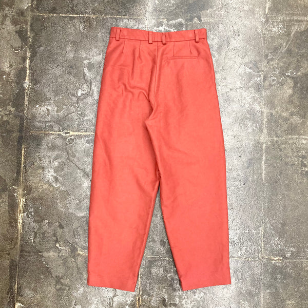 【frank leder / フランクリーダー】LIGHT WEIGHT DEUTSCHLEDER 2TUCK TROUSERS / Red