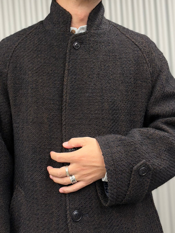 【 BLUE BLUE JAPAN 】ロービングツイード チェスターコート / Dark Navy