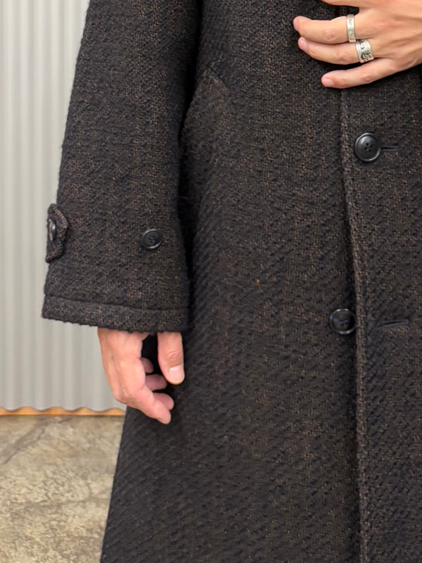 【 BLUE BLUE JAPAN 】ロービングツイード チェスターコート / Dark Navy