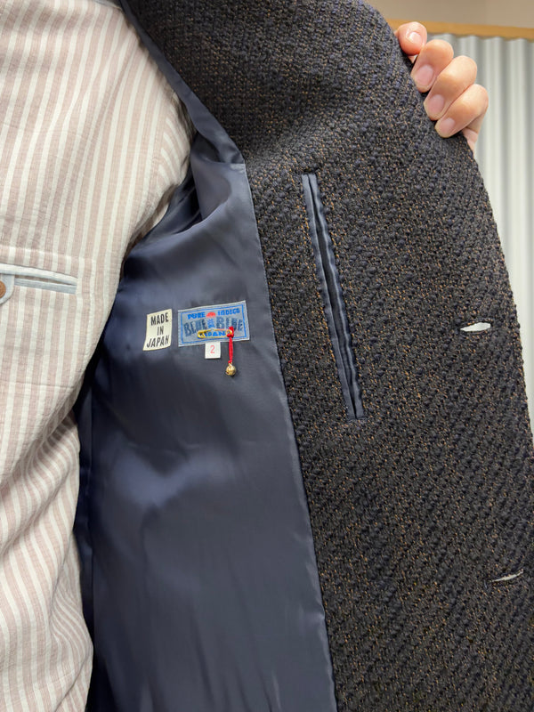 【 BLUE BLUE JAPAN 】ロービングツイード チェスターコート / Dark Navy