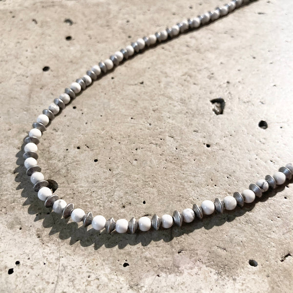 【hobo】BEADS NECKLACE STONE / White