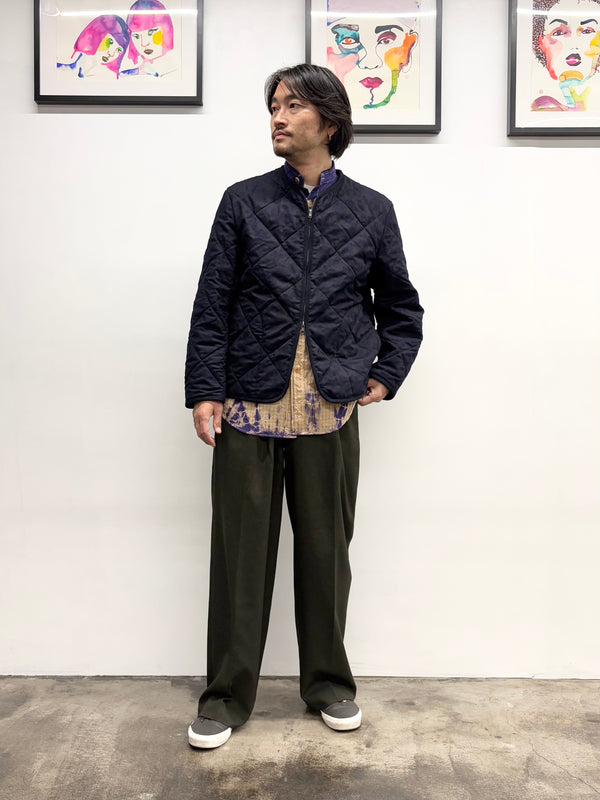 【m's braque】TUCKED BAGGY PANTS / Khaki Amundsen