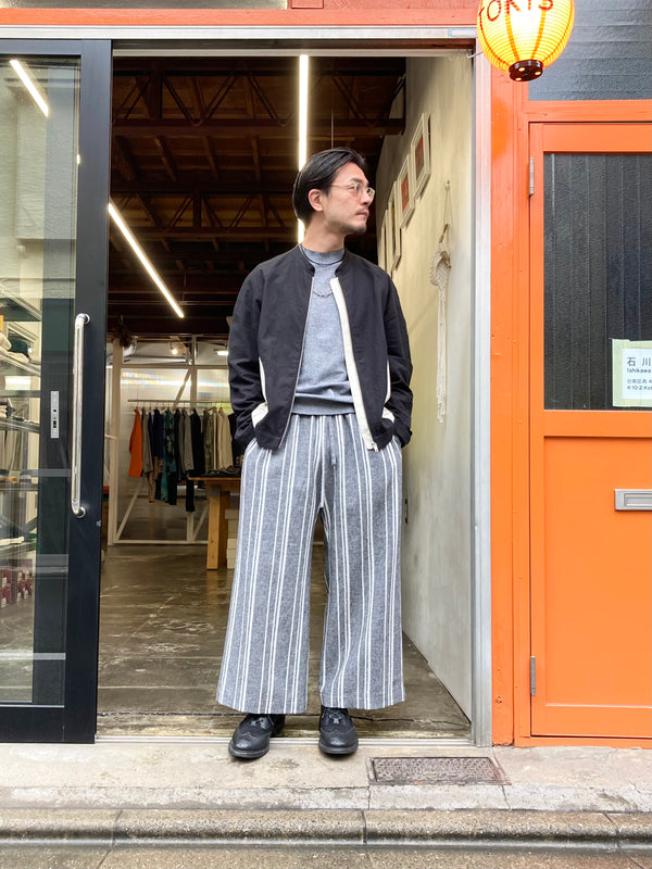 【m's braque】EASY PANTS / Black Stripe