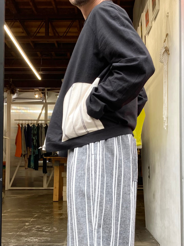 【frank leder / フランクリーダー】WASHED LINEN×COTTON BOMBER JACKET  / Black